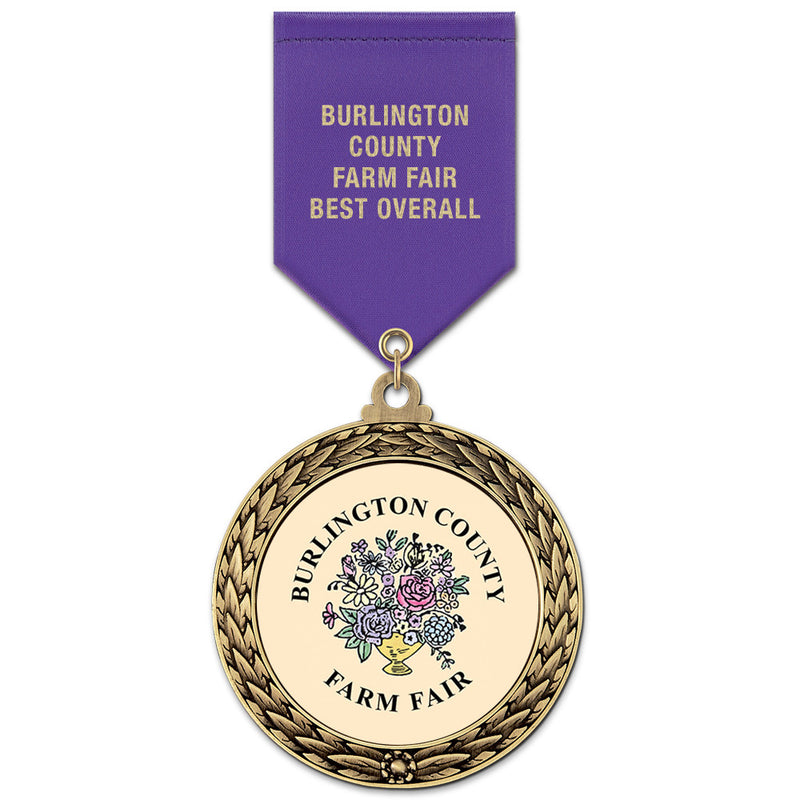 2-5/8"  Custom GFL Award Medal w/ Satin Drape