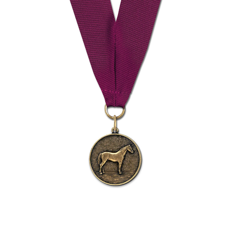 1-1/8" Custom CX Award Medal With Grosgrain Neck Ribbon