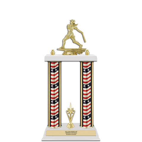 15" White Finished Award Trophy With Trim