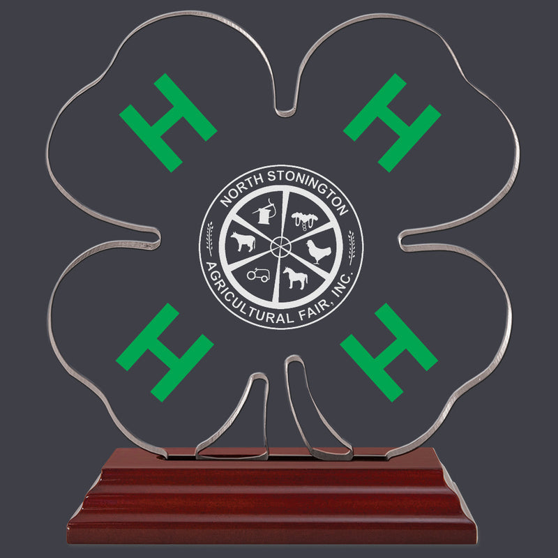 5-1/2" Custom Engraved 4-H Clover Shaped Acrylic Award