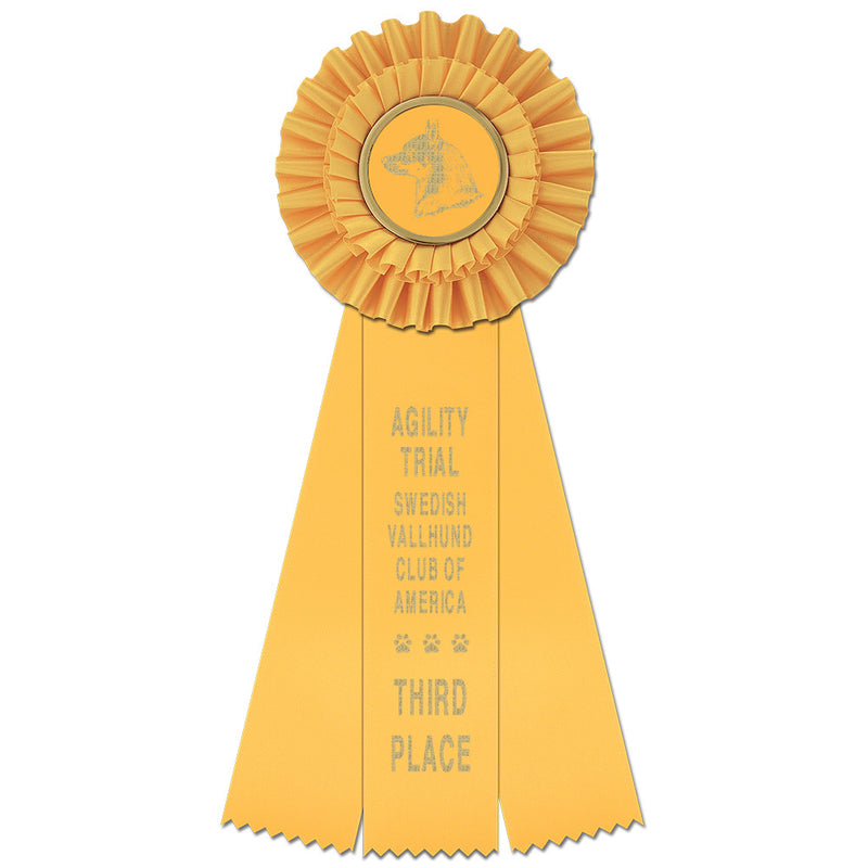 Luxury 3 Rosette Award Ribbon