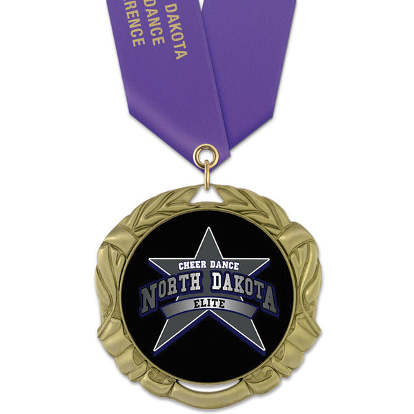 2-3/4"  Custom XBX Award Medal w/ Satin Neck Ribbon