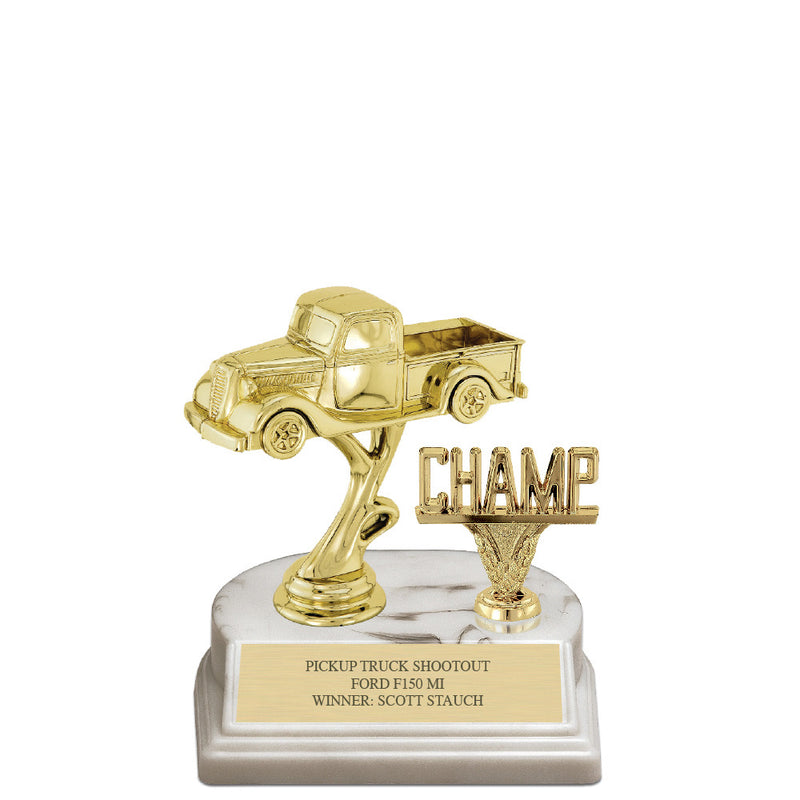 5-1/2" White Base Award Trophy With Trim