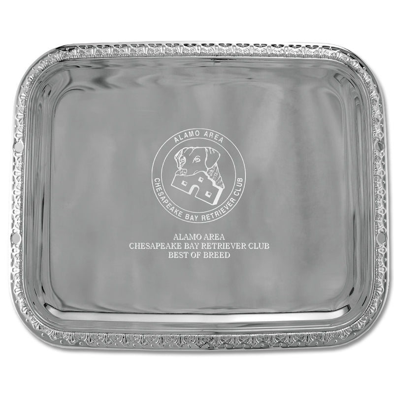 12" x 9" Beaded Rectangular Award Tray