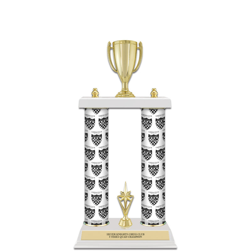 15" Design Your Own Award Trophy With White Base, Trim, And Insert Top