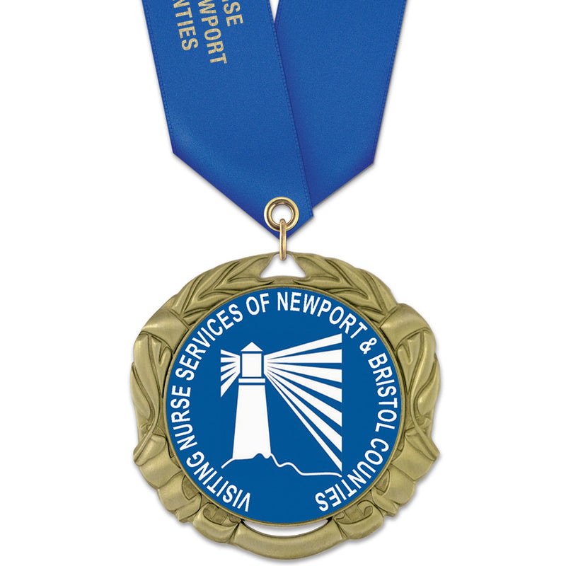 2-3/4"  Custom XBX Award Medal w/ Satin Neck Ribbon