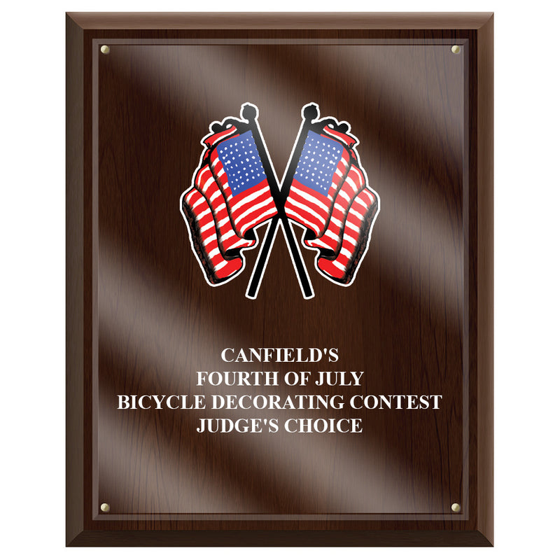 5" x 7" Custom Full Color Cherry Plaque With Acrylic Overlay