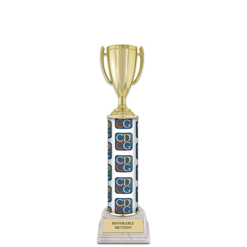 12" Design Your Own Award Trophy With White Base