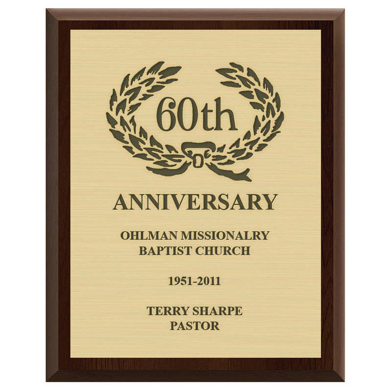 8" x 10" Cherry Plaque With Engraved Plate