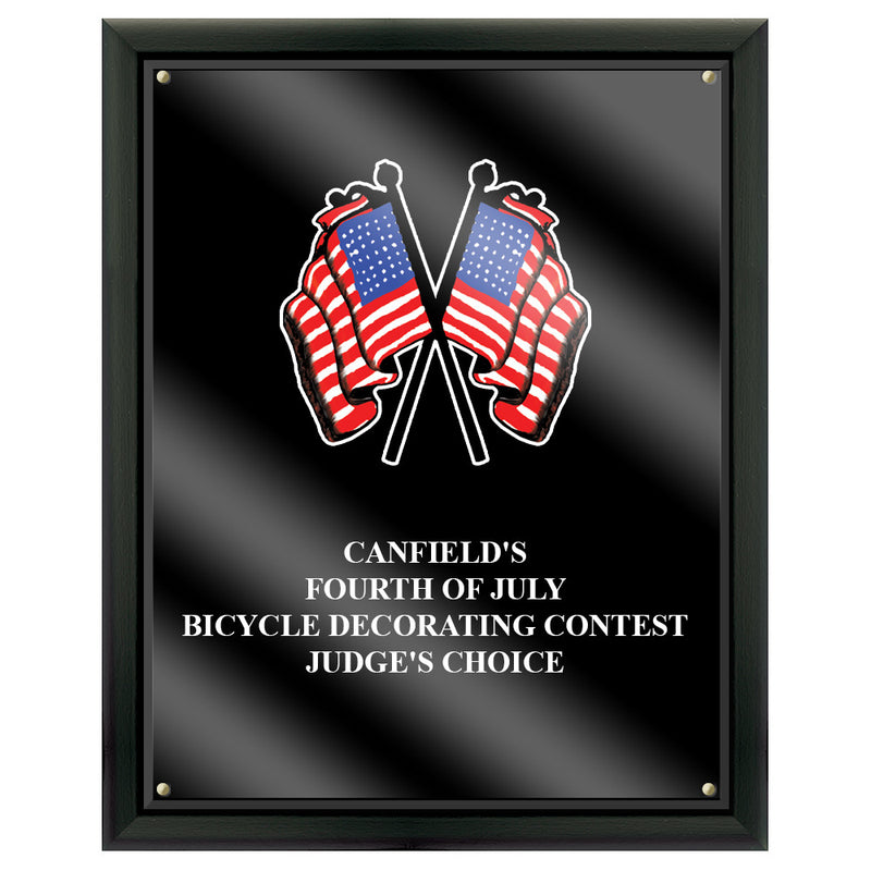 8" x 10" Custom Full Color Black Plaque With Acrylic Overlay