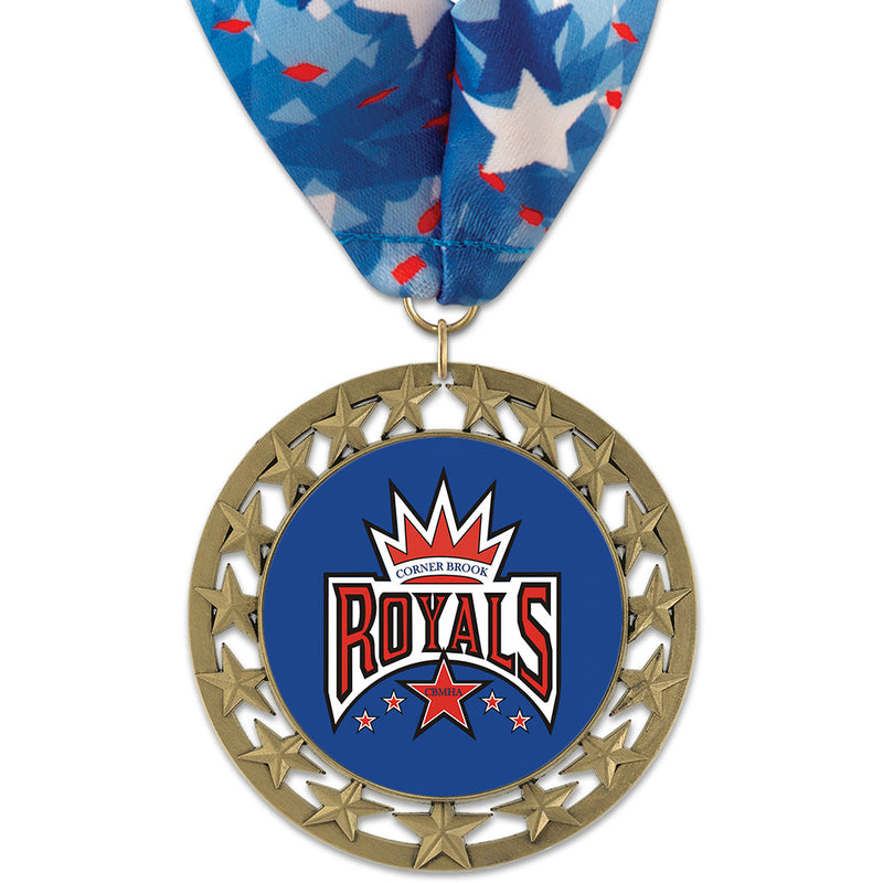 2-3/4" Custom RS14 Award Medal With Millennium Neck Ribbon