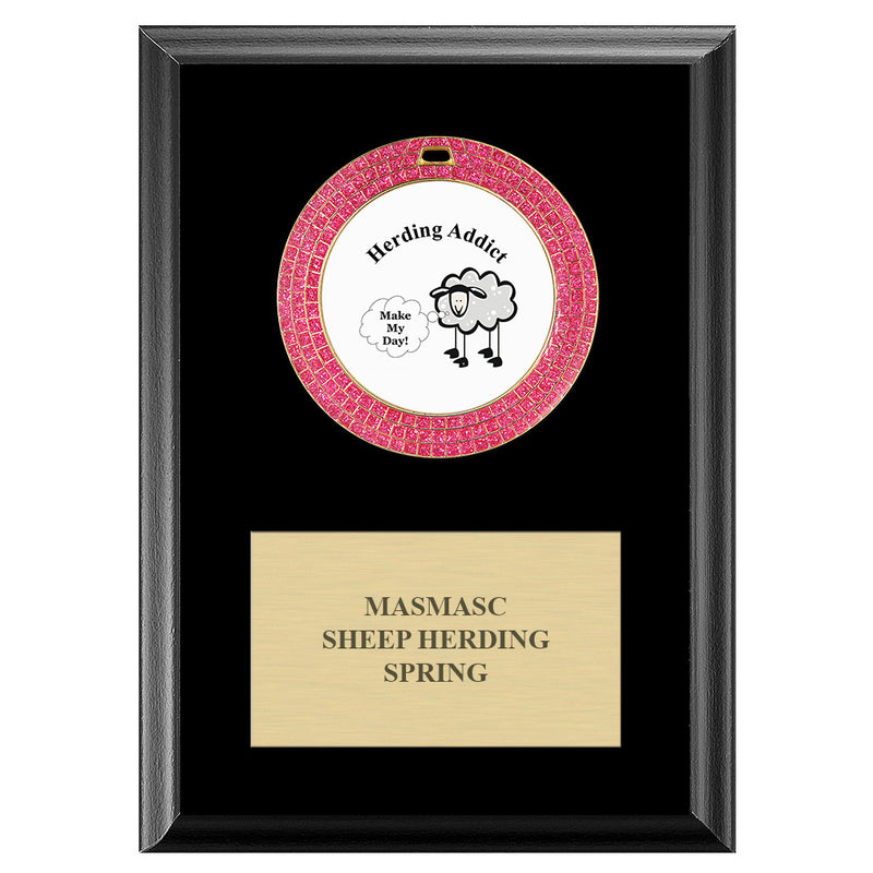 5" x 7"  GEM Medal Award Plaque - Black Finish