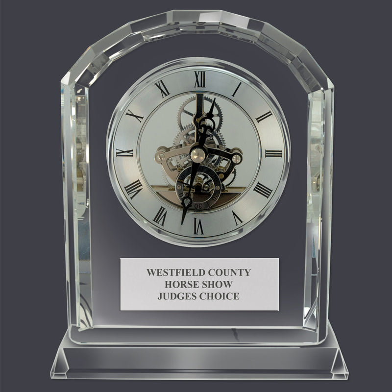 6" Custom Engraved Optical Crystal Desk Clock