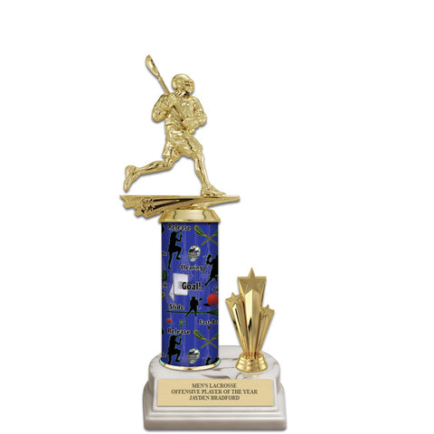 11" White Base Award Trophy With Trim