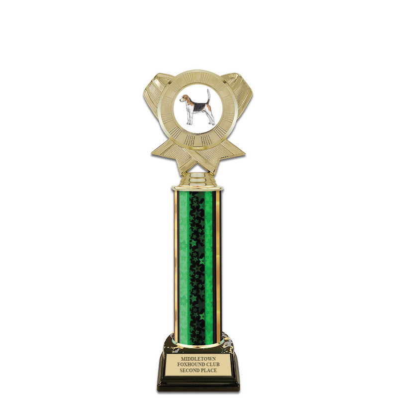 12" Custom Black Base Award Insert Top Trophy