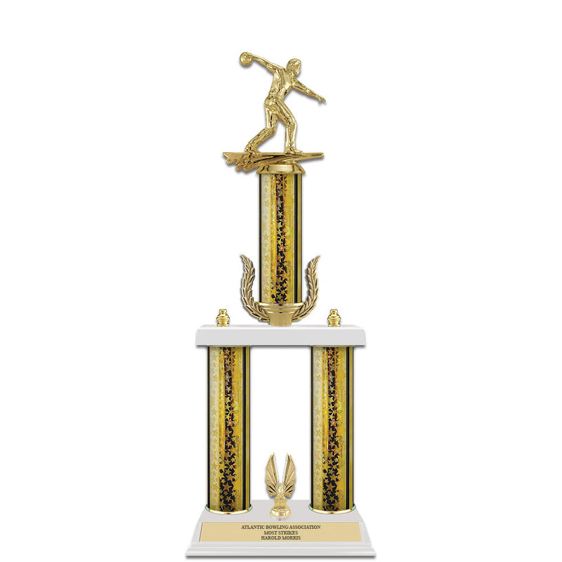 20" White Finished Award Trophy With Wreath And Trim