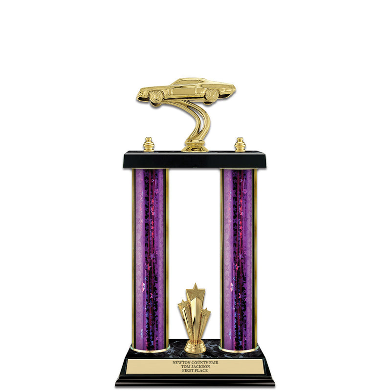 15" Black Finished Award Trophy With Trim