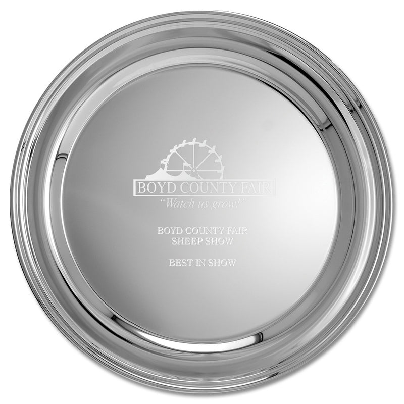 11" Classic Plain Edge Round Award Tray