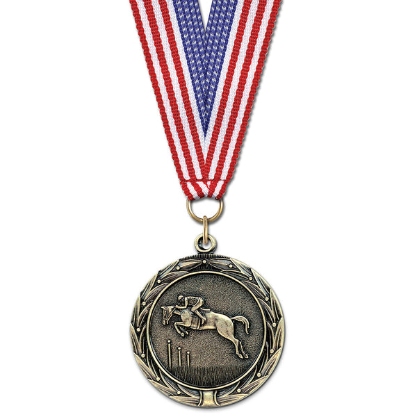 1-3/4" Custom HBX Award Medal With Grosgrain Neck Ribbon