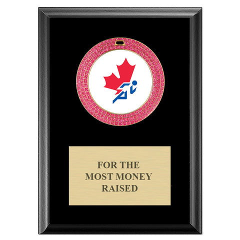 5" x 7"  GEM Medal Award Plaque - Black Finish