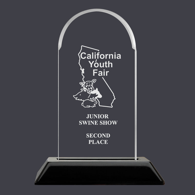 6-1/4" Custom Engraved Arch Acrylic Award