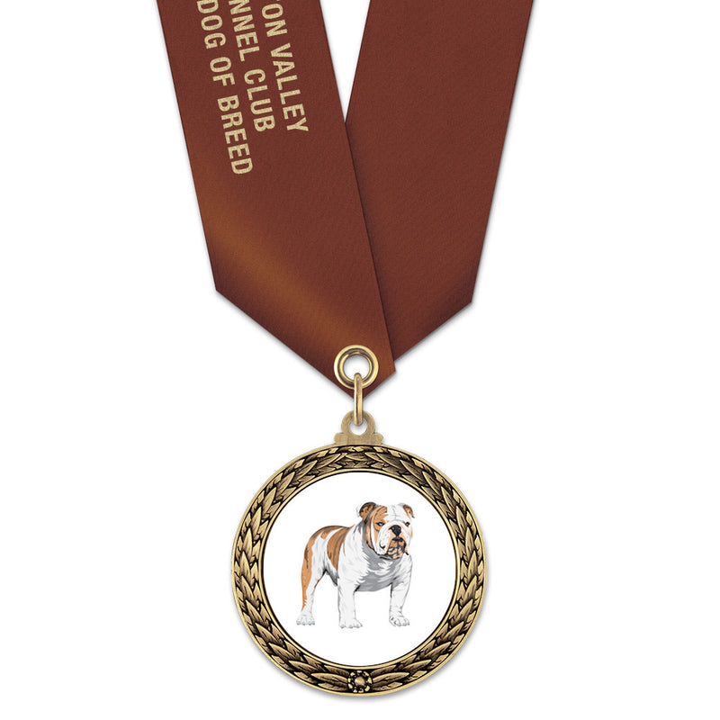 1-3/4" Custom LFL Award Medal With Satin Neck Ribbon