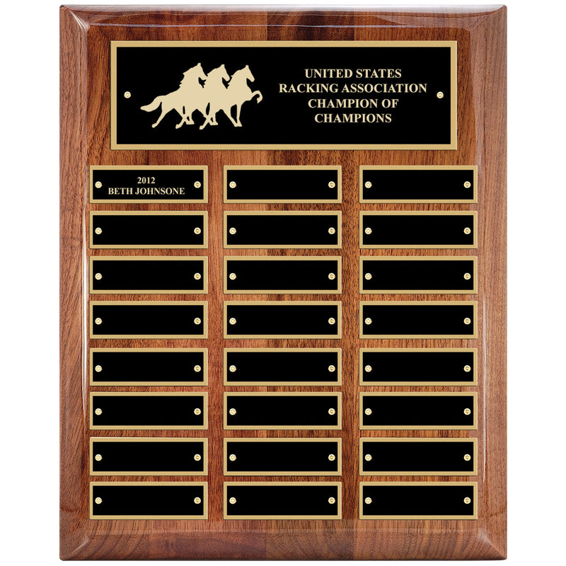 10-1/2" x 13" Custom Walnut Perpetual Plaque