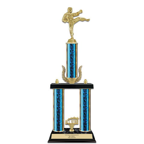 20" Black Finished Award Trophy With Wreath And Trim