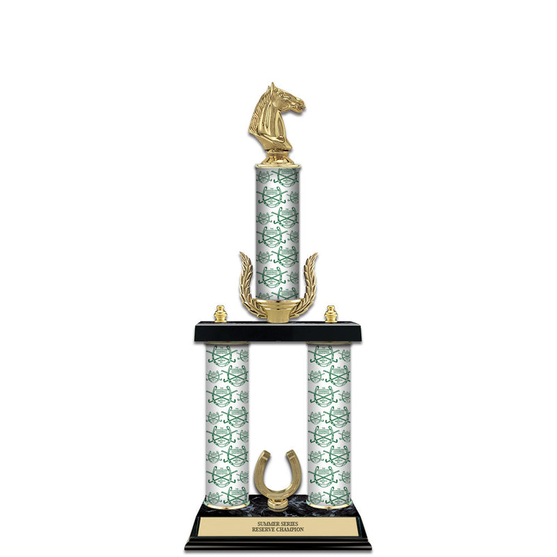 20" Black Finished Award Trophy With Trim And Insert Top