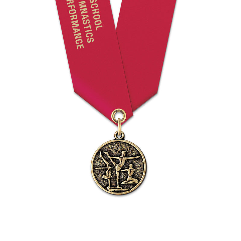 1-1/8" Custom CX Award Medal With Satin Neck Ribbon