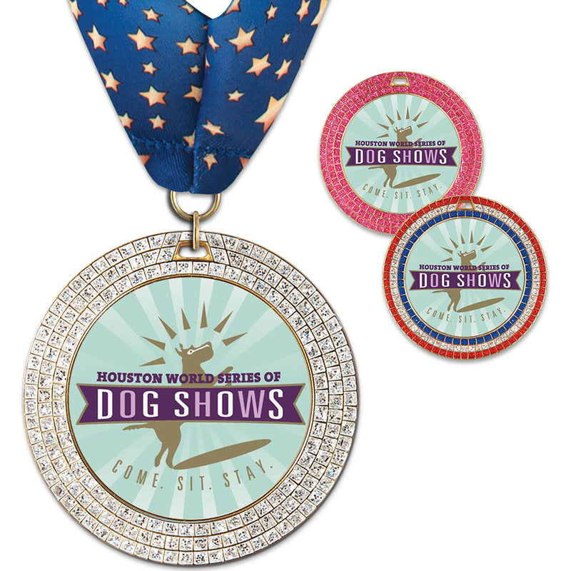 2-3/4”Custom GEM Award Medal With Millennium Neck Ribbon