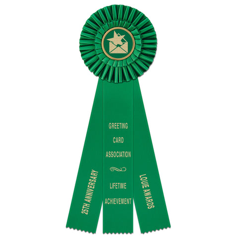 Shannon 3 Rosette Award Ribbon With 3 Streamer Printing