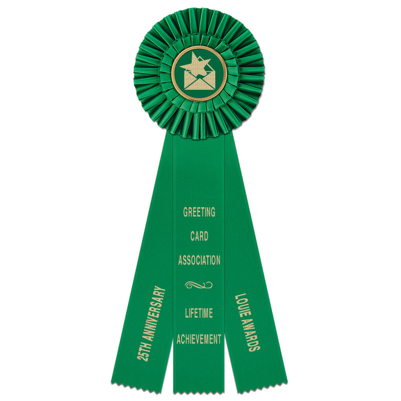 Shannon 3 Rosette Award Ribbon With 3 Streamer Printing