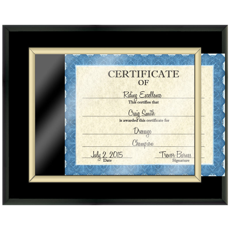 15" x 12" Custom Black Certificate Plaque