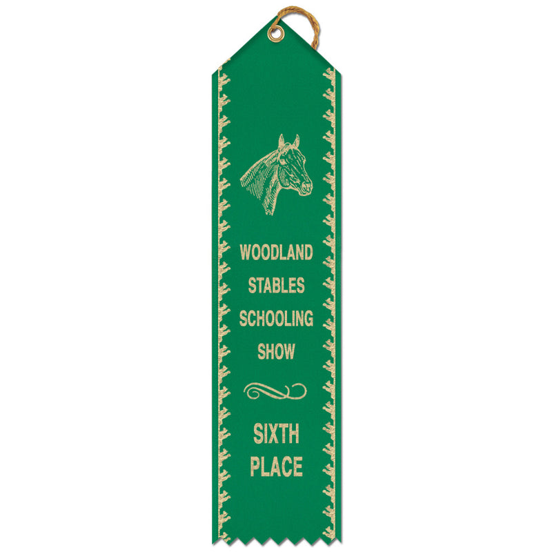 2-1/2" x 8" Custom Point Top Award Ribbon With Border