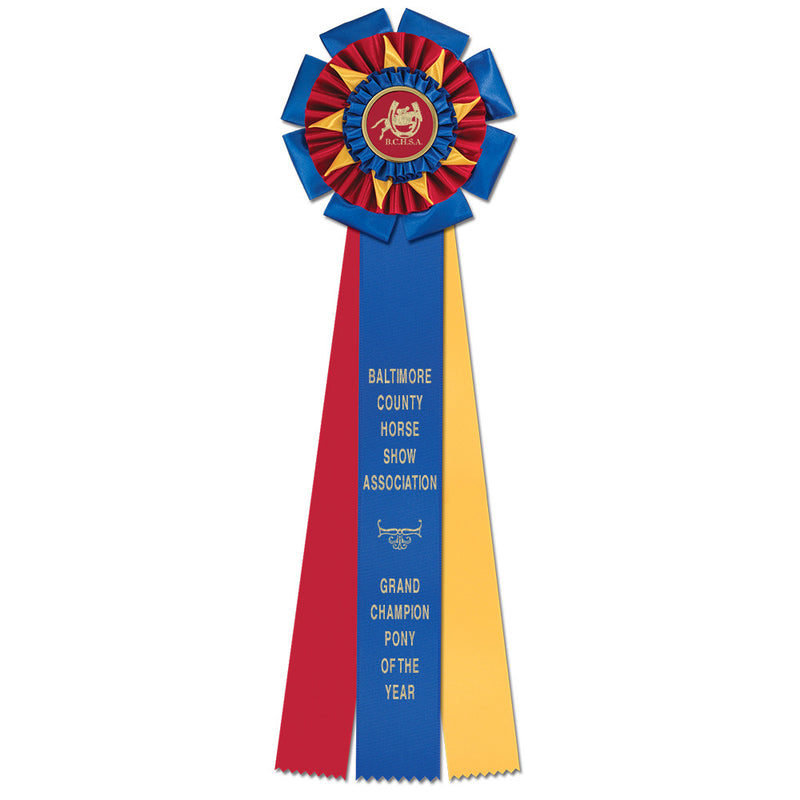 Oxford 3 Rosette Award Ribbon