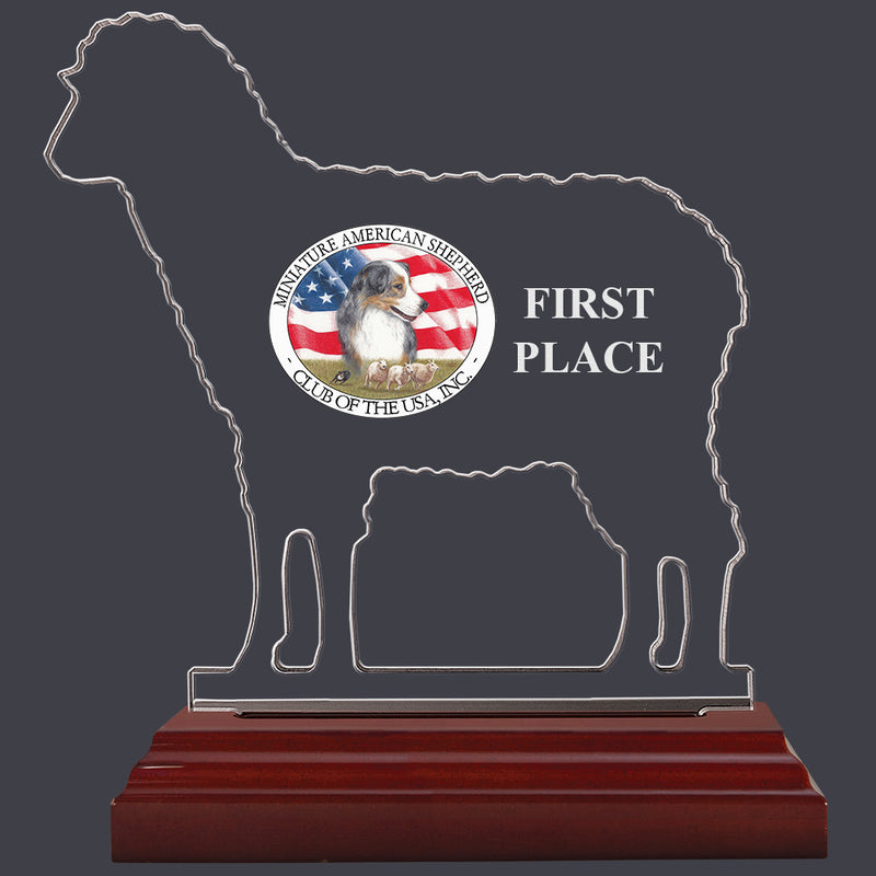 7" Custom Enrgaved Sheep Shaped Acrylic Award