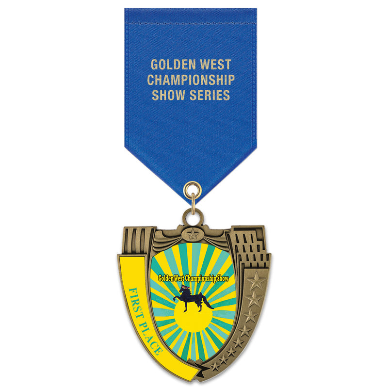 2-3/4"  Custom MS14 Award Medal w/ Satin Drape Ribbon