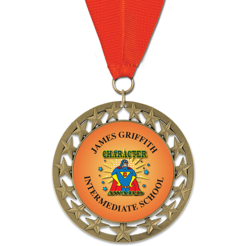 2-3/4" Custom RS14 Award Medal With Grosgrain Neck Ribbon