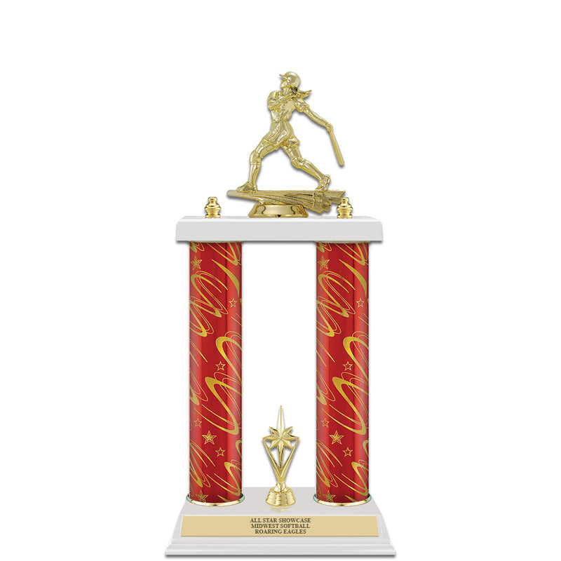 15" White Finished Award Trophy With Trim