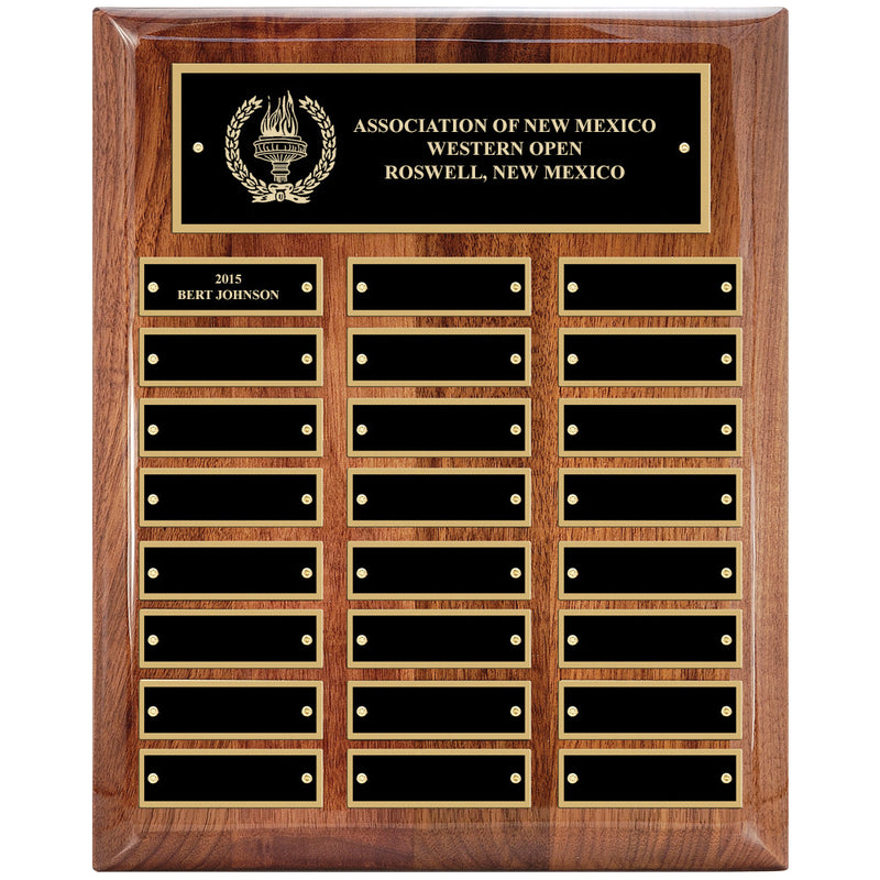 10-1/2" x 13" Custom Walnut Perpetual Plaque