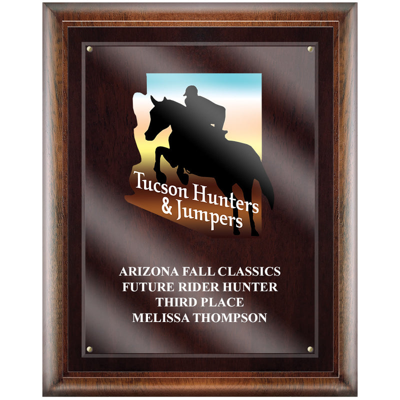 8" x 10"  Full Color Award Plaque - Espresso w/ Acrylic Overlay