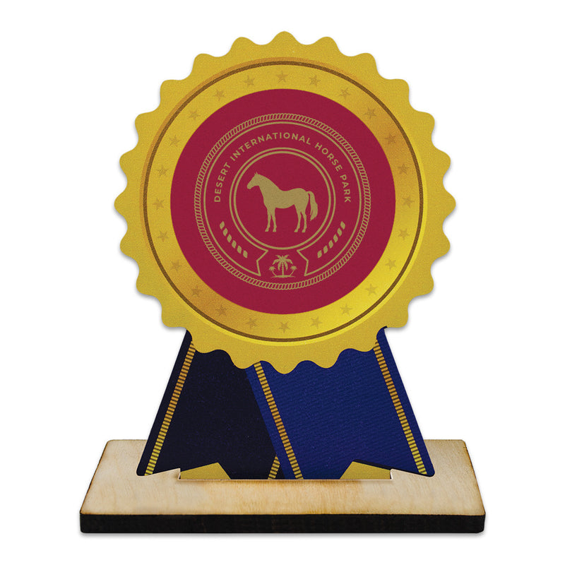 5" Rosette Shape Birchwood Award Trophy With Natural Birchwood Base