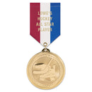 2" Custom BL Award Medal With Specialty Satin Drape Ribbon