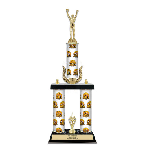 20" Black Finished Award Trophy With Trim And Insert Top