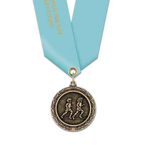 1-1/2" Custom MX Award Medal With Satin Neck Ribbon