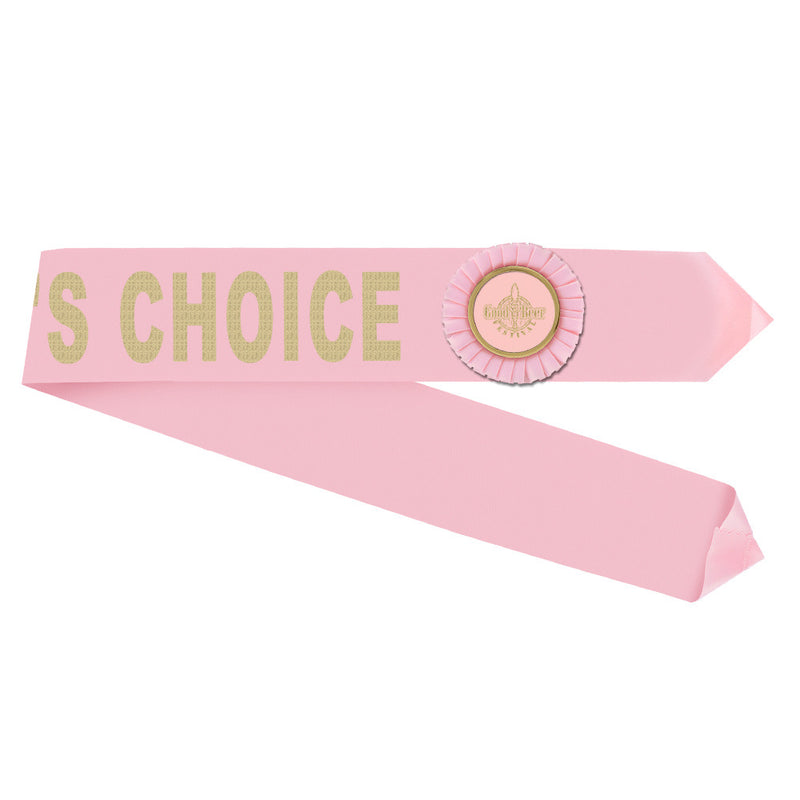 Custom Award Half Sash w/Rosette 15-28 Letters