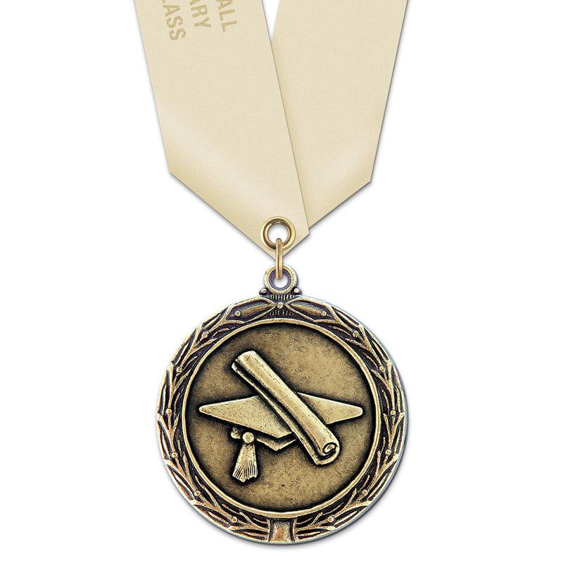 1-1/2" Custom MX Award Medal With Satin Neck Ribbon