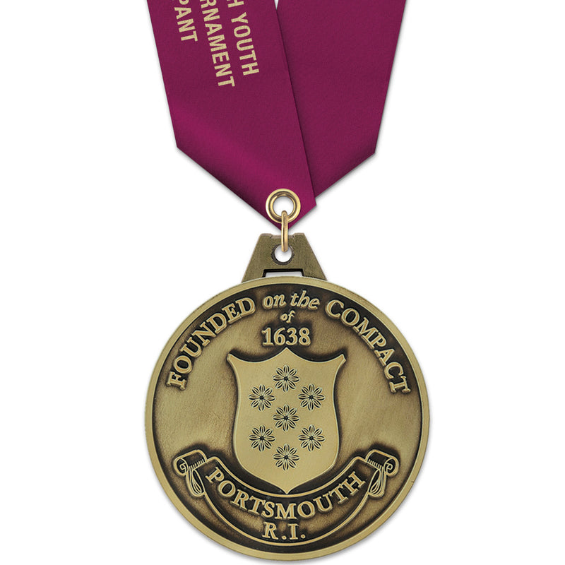 2-1/2"  HS Award Medal w/ Satin Neck Ribbon