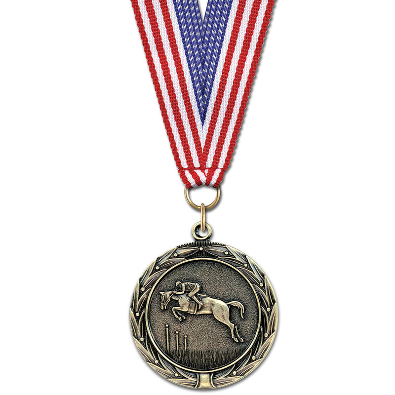 1-3/4" Custom HBX Award Medal With Grosgrain Neck Ribbon